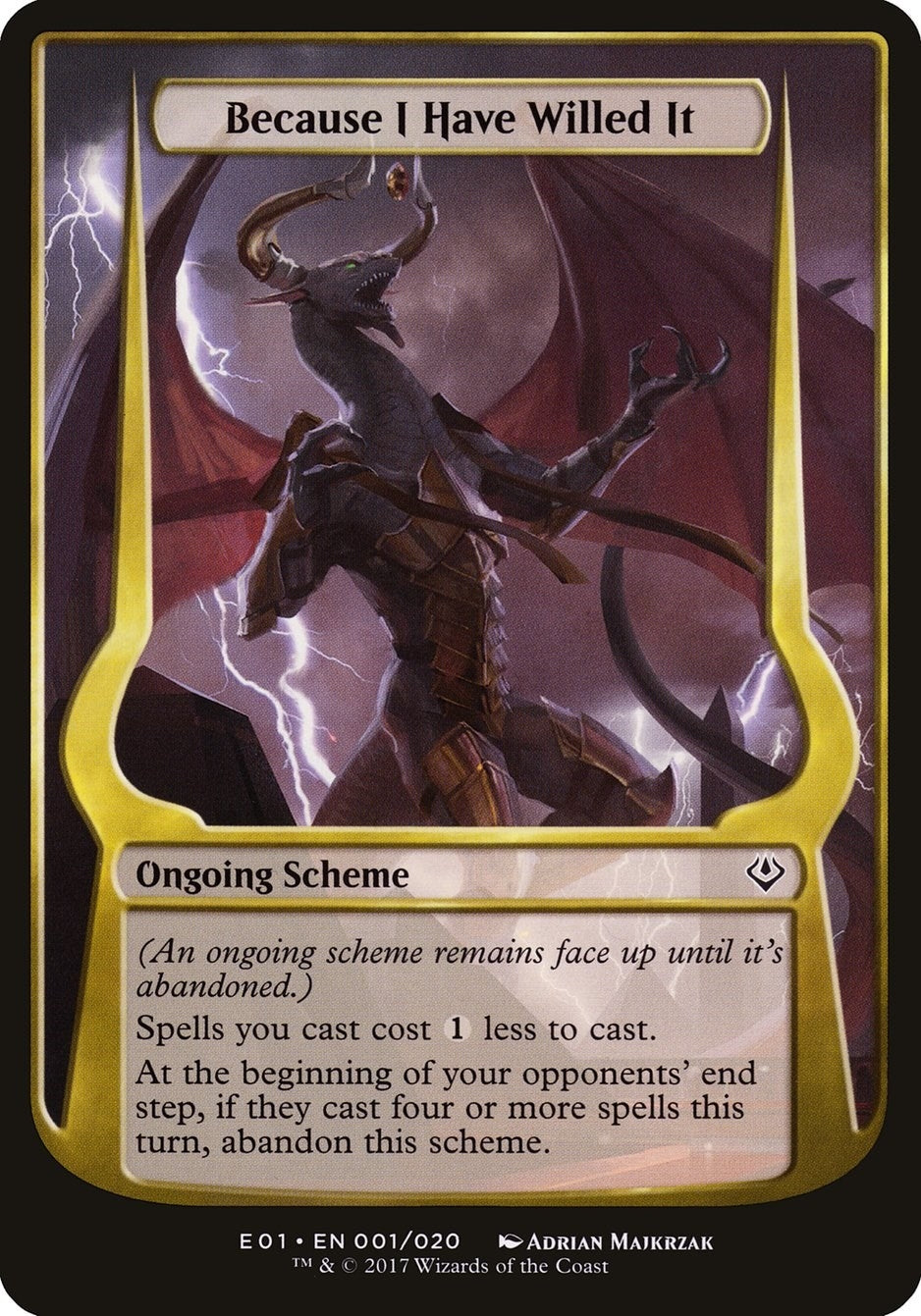 Because I Have Willed It (Archenemy: Nicol Bolas) (1) [OVER] - MTG Single