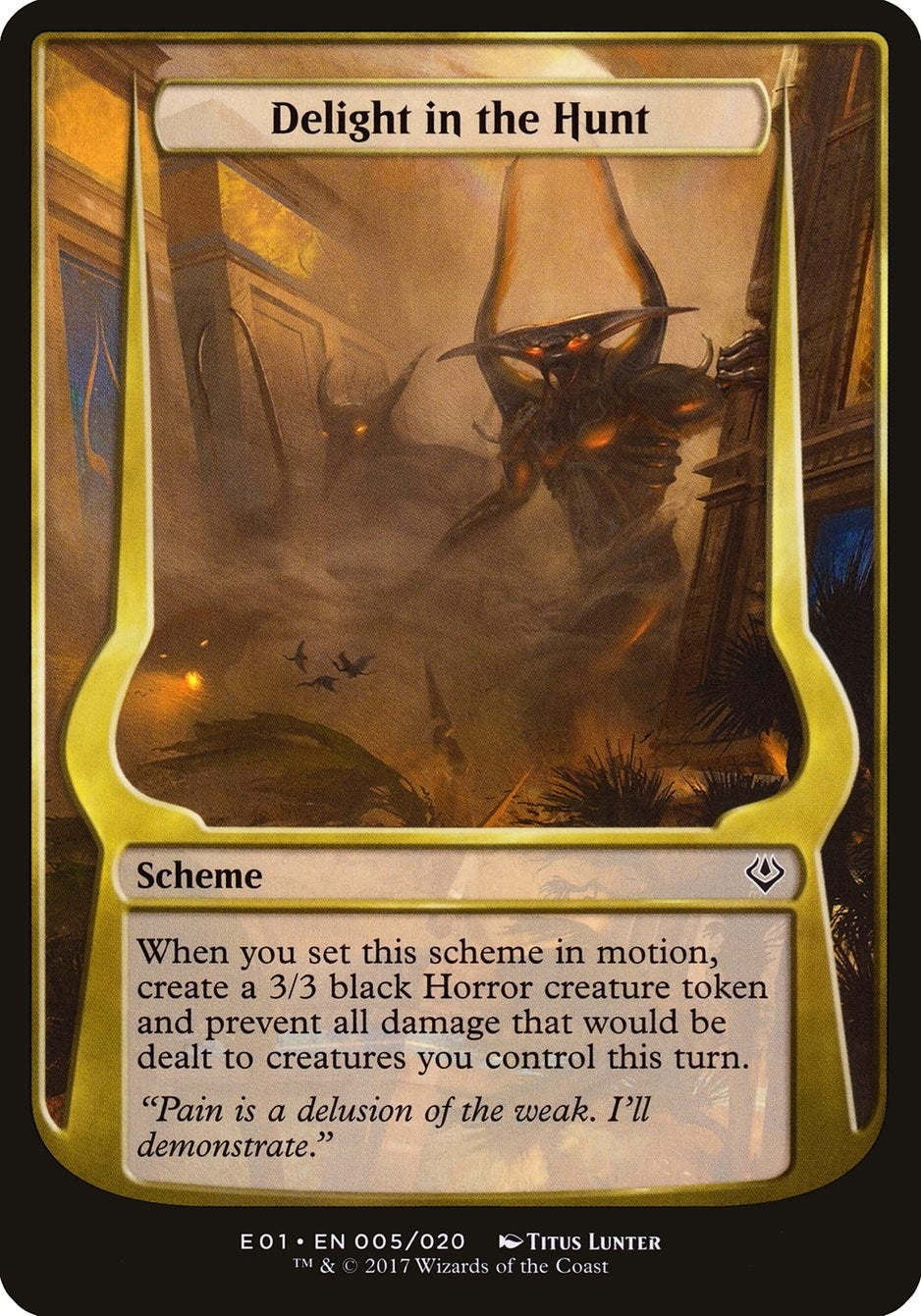 Delight in the Hunt (Archenemy: Nicol Bolas) (5) [OVER] - MTG Single