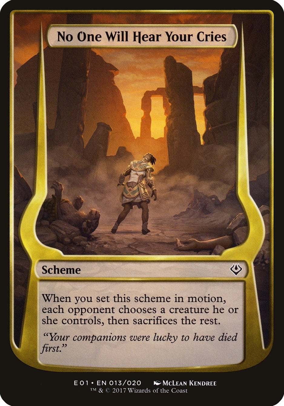 No One Will Hear Your Cries (Archenemy: Nicol Bolas) (13) [OVER] - MTG Single