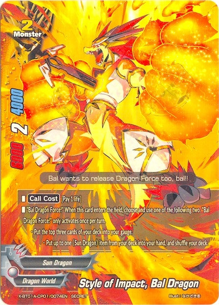 Style of Impact Bal Dragon (Secret R Foiling) (1010074) [X-BT01A] - Future Card BuddyFight Single