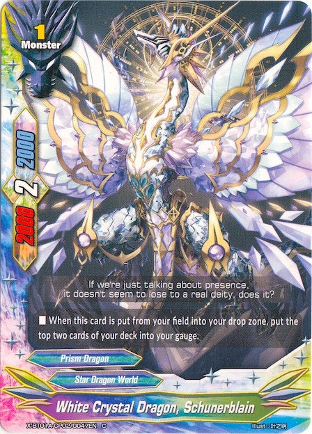 White Crystal Dragon Schunerblain (1020047) [X-BT01A] - Future Card BuddyFight Single