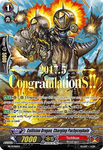 Collision Dragon Charging Pachycephalo (Hot Stamped) (340) [PR] - Cardfight Vanguard Single