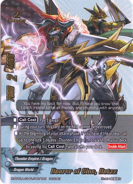 Bearer of Sins Batzz (Secret Silver Foil) (1010071) [X-BT01A] - Future Card BuddyFight Single