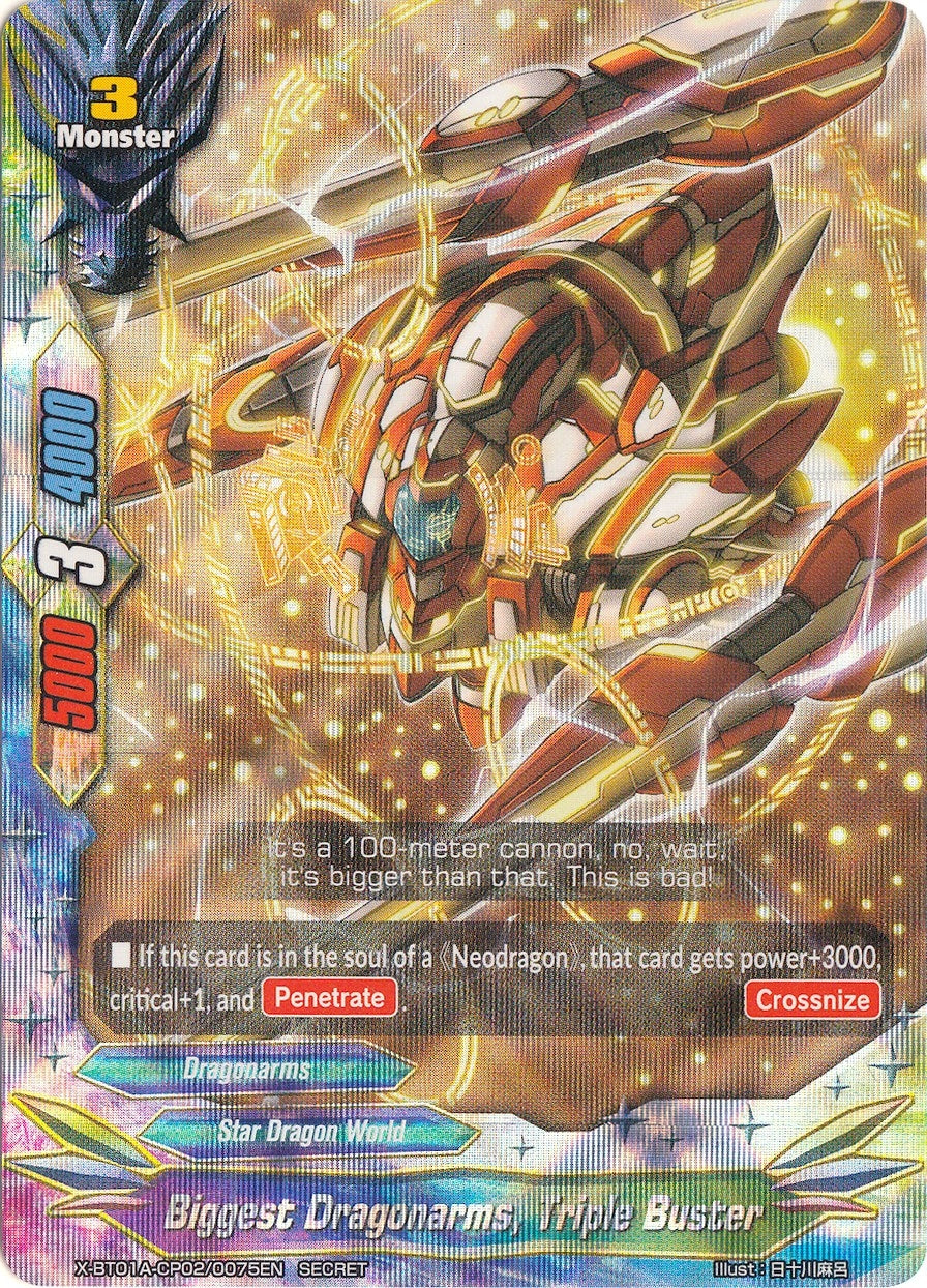 Biggest Dragonarms Triple Buster (Parallel RR Foiling) (1020075) [X-BT01A] - Future Card BuddyFight Single