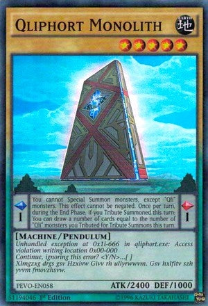 Qliphort Monolith (58) (PEVO) - YuGiOh Single