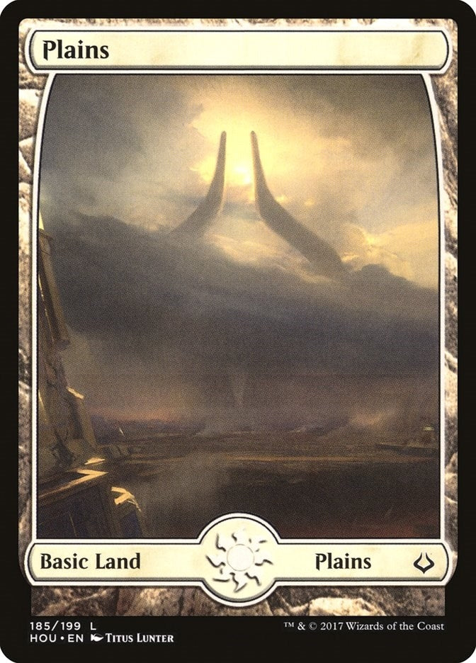 Plains (185) - Full Art (185) [HOU] - MTG Single
