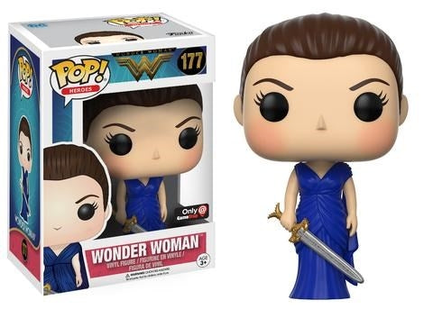 Wonder Woman (2017): Blue Dress Wonder Woman (Gamestop Exclusive) (177) [POP!] - Funko Sealed