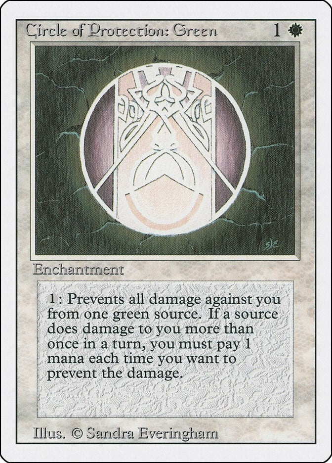 Circle of Protection: Green [3ED] - MTG Single