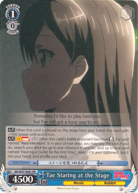Tae Staring at the Stage (47081) [BD/W47] - Weiss Schwarz Single