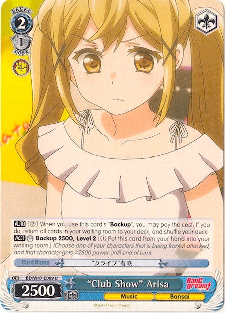 ’Club Show’ Arisa (47099) [BD/W47] - Weiss Schwarz Single