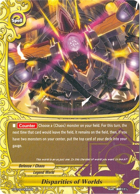 Disparities of Worlds (20058) [X-BT02] - Future Card BuddyFight Single