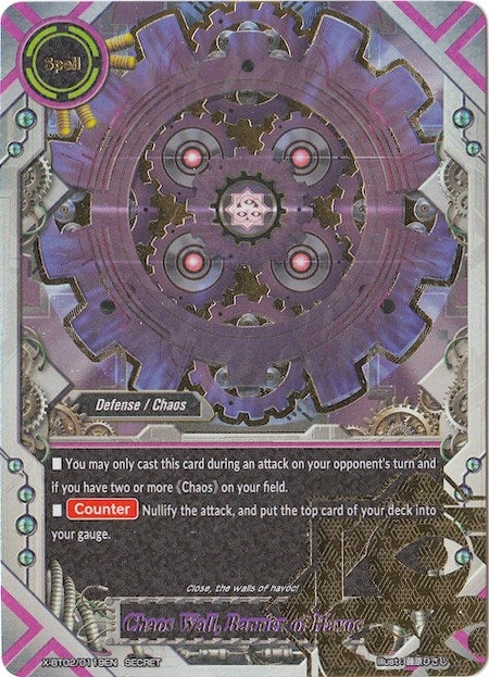 Chaos Wall Barrier of Havoc (Secret) (20119) [X-BT02] - Future Card BuddyFight Single