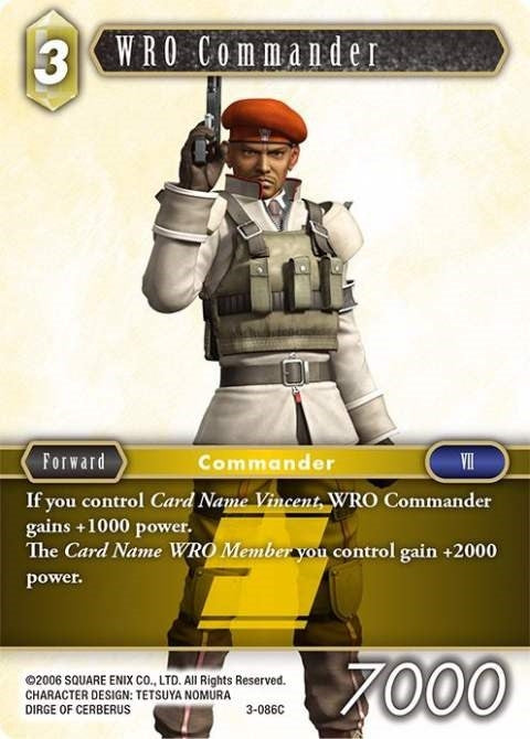 WRO Commander (3) [OP3] - Final Fantasy TCG Single