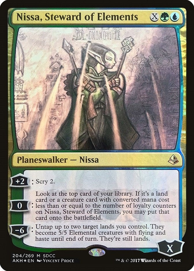 Nissa Steward of Elements (SDCC 2017 Exclusive) (204) [MEDIA] - MTG Single