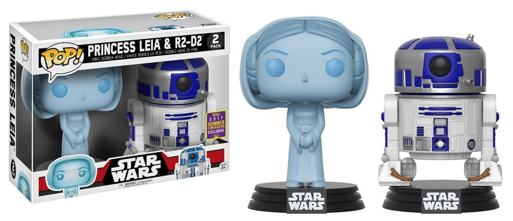 Star Wars: Holographic Princess Leia and R2-D2 2-pack (Bobble-Head) (Limited Edition) (GameStop Exclusive) [POP!]