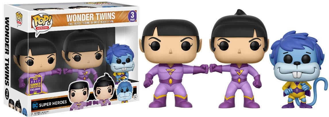 Wonder Twins 3 pack - Zan Jayna and Gleek (Limited Edition) (FYE Exclusive) [POP!] - Funko Sealed