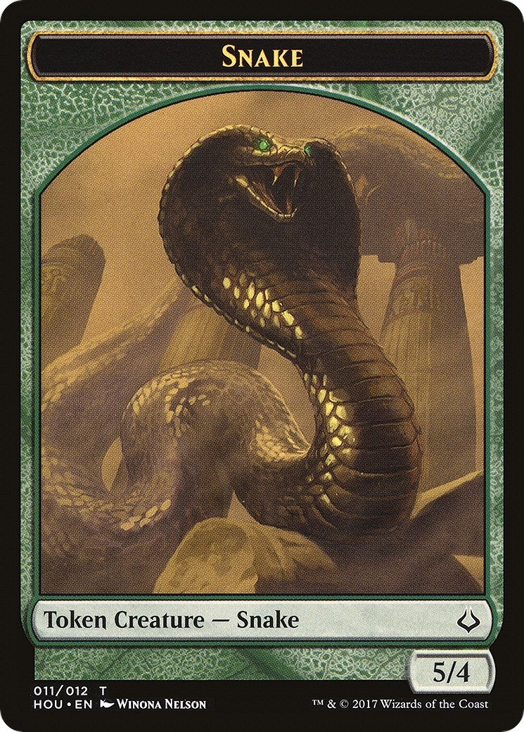 Snake // Warrior Double-Sided Token (0) [HOU] - MTG Single
