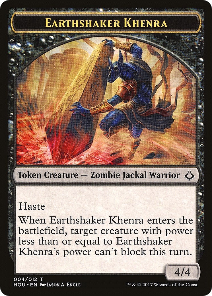Earthshaker Khenra // Zombie Double-Sided Token (0) [HOU] - MTG Single