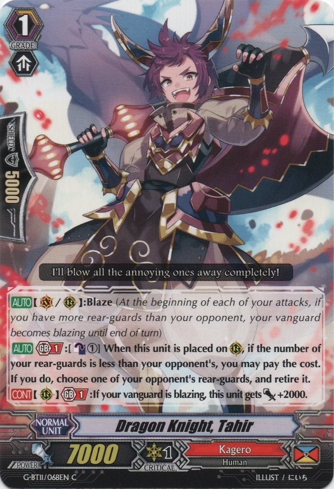 Dragon Knight Tahir (11068) [G-BT11] - Cardfight Vanguard Single