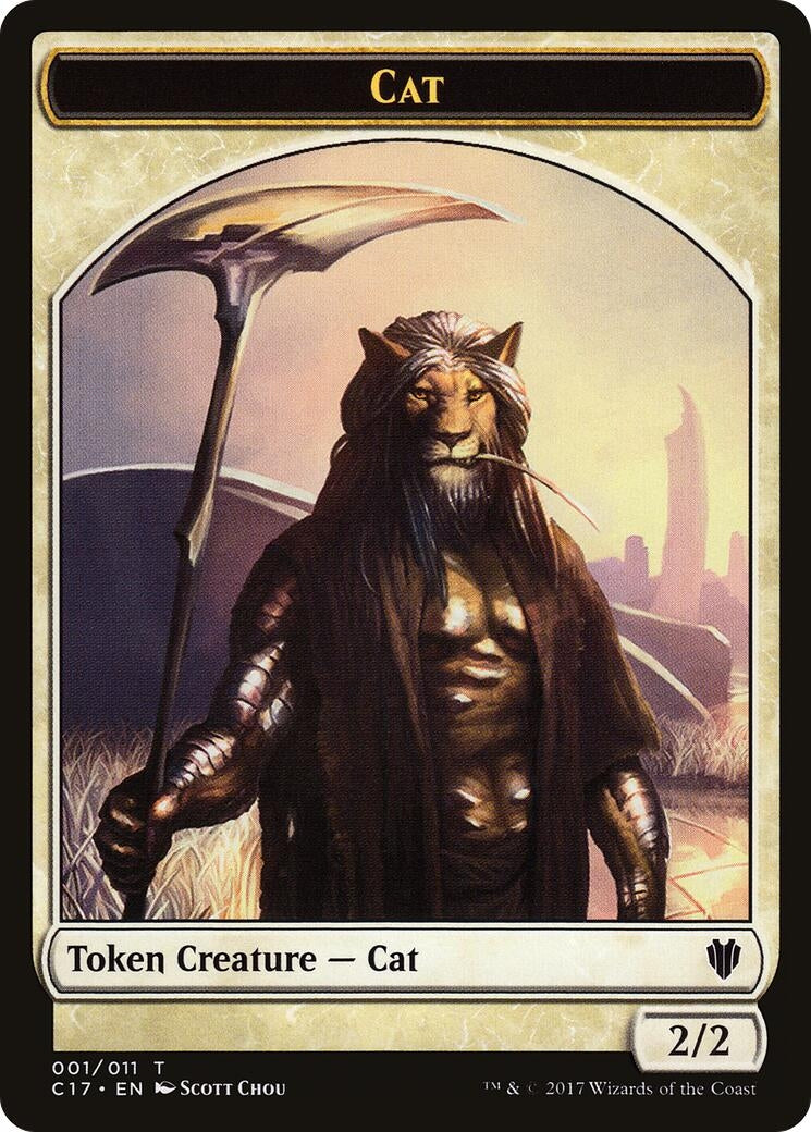 Cat // Cat Warrior Double-Sided Token (0) [C17] - MTG Single