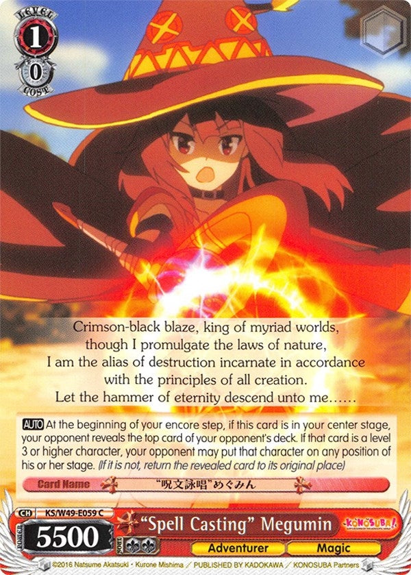 ’Spell Casting’ Megumin (49059) [KS/W49] - Weiss Schwarz Single