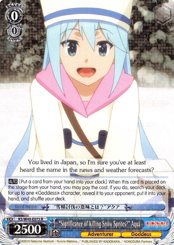 ’Significance of Killing Snow Sprites?’ Aqua (49075) [KS/W49] - Weiss Schwarz Single