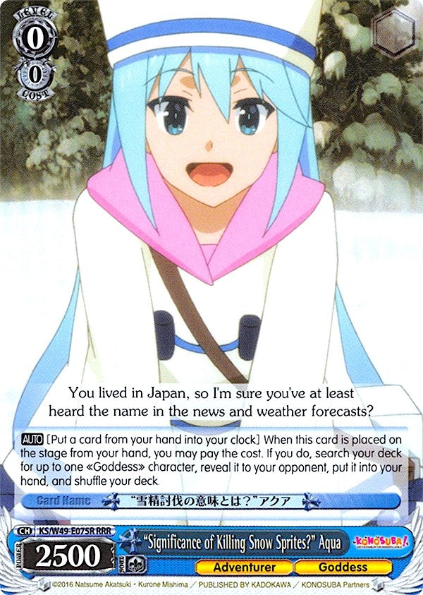 ’Significance of Killing Snow Sprites?’ Aqua (RRR) (49075) [KS/W49] - Weiss Schwarz Single