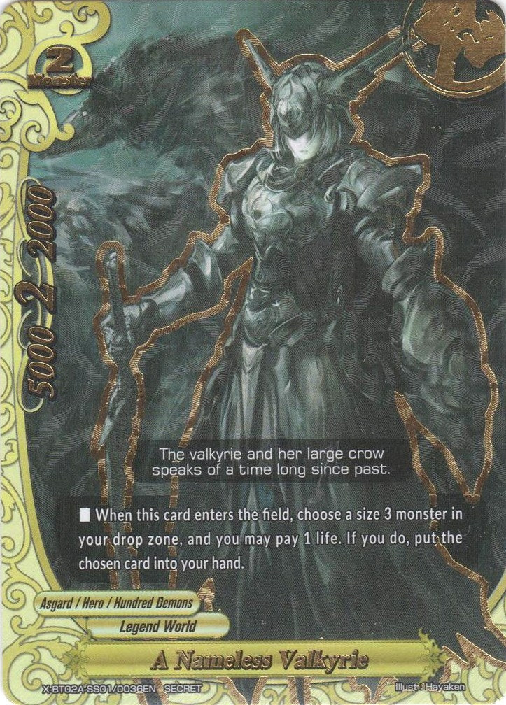 A Nameless Valkyrie (Secret RRR Foil) (2010036) [X-BT02A] - Future Card BuddyFight Single