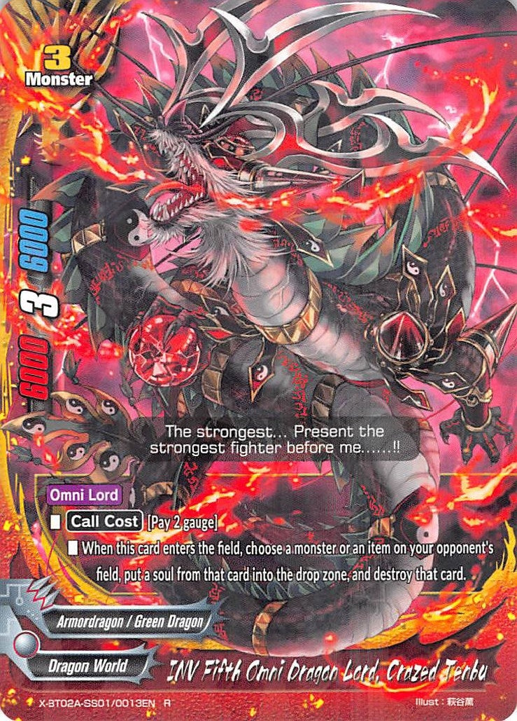 INV Fifth Omni Dragon Lord Crazed Tenbu (2010013) [X-BT02A] - Future Card BuddyFight Single