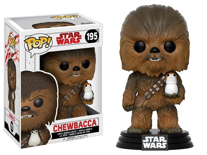 Star Wars: The Last Jedi: Chewbacca (with Porg) (Bobble-Head) (195) [POP!] - Funko Sealed