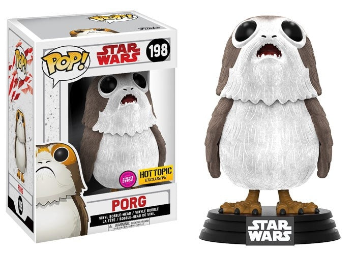 Star Wars: The Last Jedi: Porg (Mouth Open) (Flocked) (Bobble-Head) (Hot Topic Exclusive) (198) [POP!] - Funko Sealed