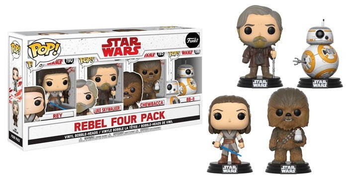 Star Wars: The Last Jedi: Rebel Four Pack (Bobble-Heads) (Costco Exclusive) [POP!] - Funko Sealed