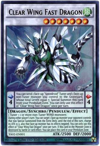 Clear Wing Fast Dragon (2001) (YA01) - YuGiOh Single