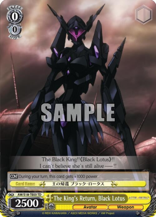 The King’s Return Black Lotus (1803) [AW/S18] - Weiss Schwarz Single