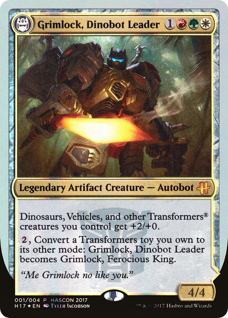 Grimlock Dinobot Leader // Grimlock Ferocious King (1) [MEDIA] - MTG Single