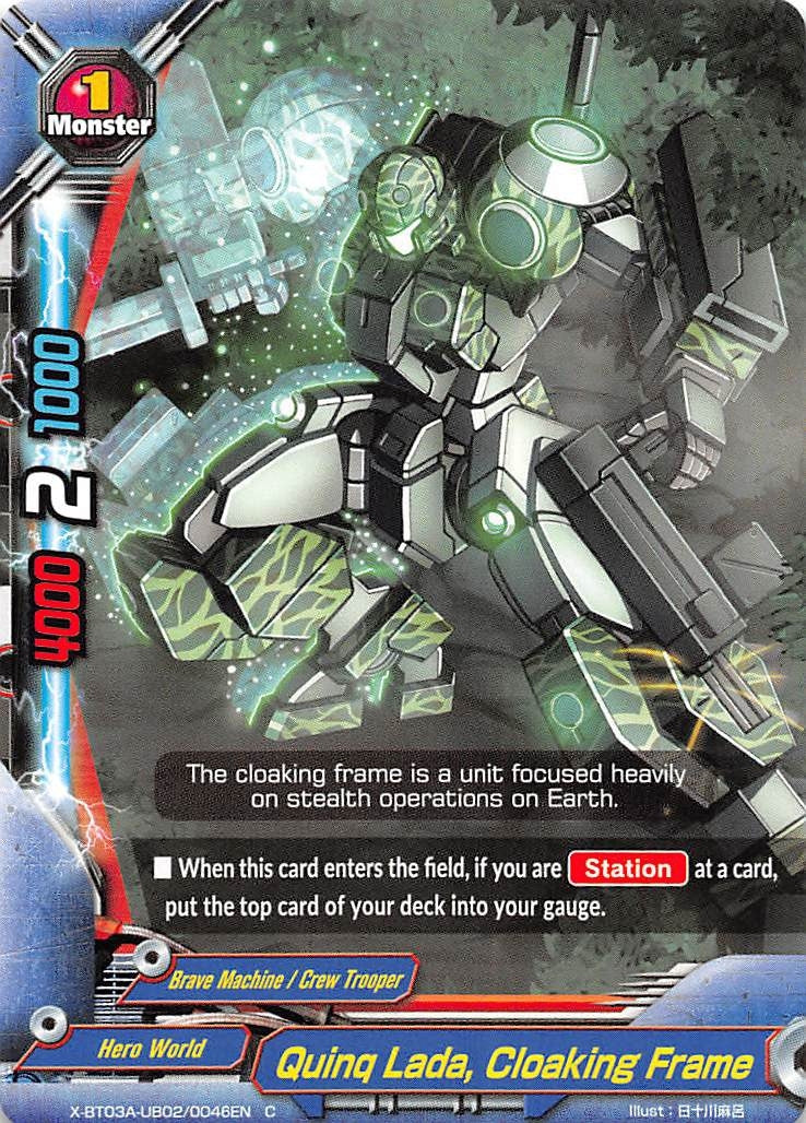 Quinq Lada Cloaking Frame (3020046) [X-BT03A] - Future Card BuddyFight Single
