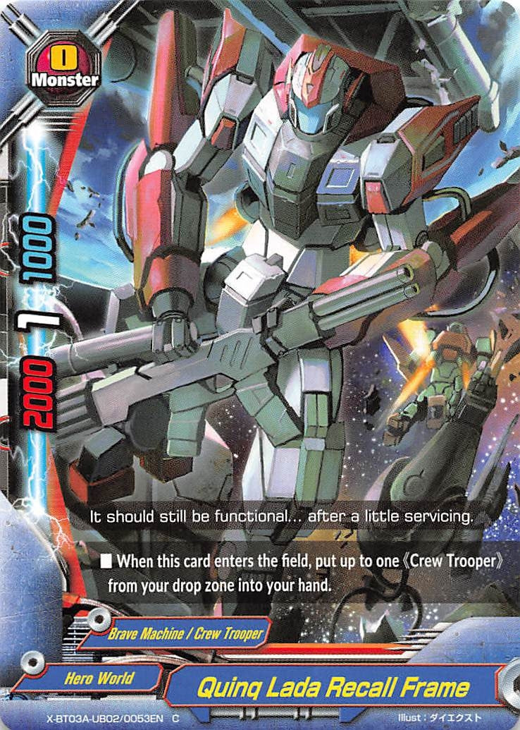 Quinq Lada Recall Frame (3020053) [X-BT03A] - Future Card BuddyFight Single