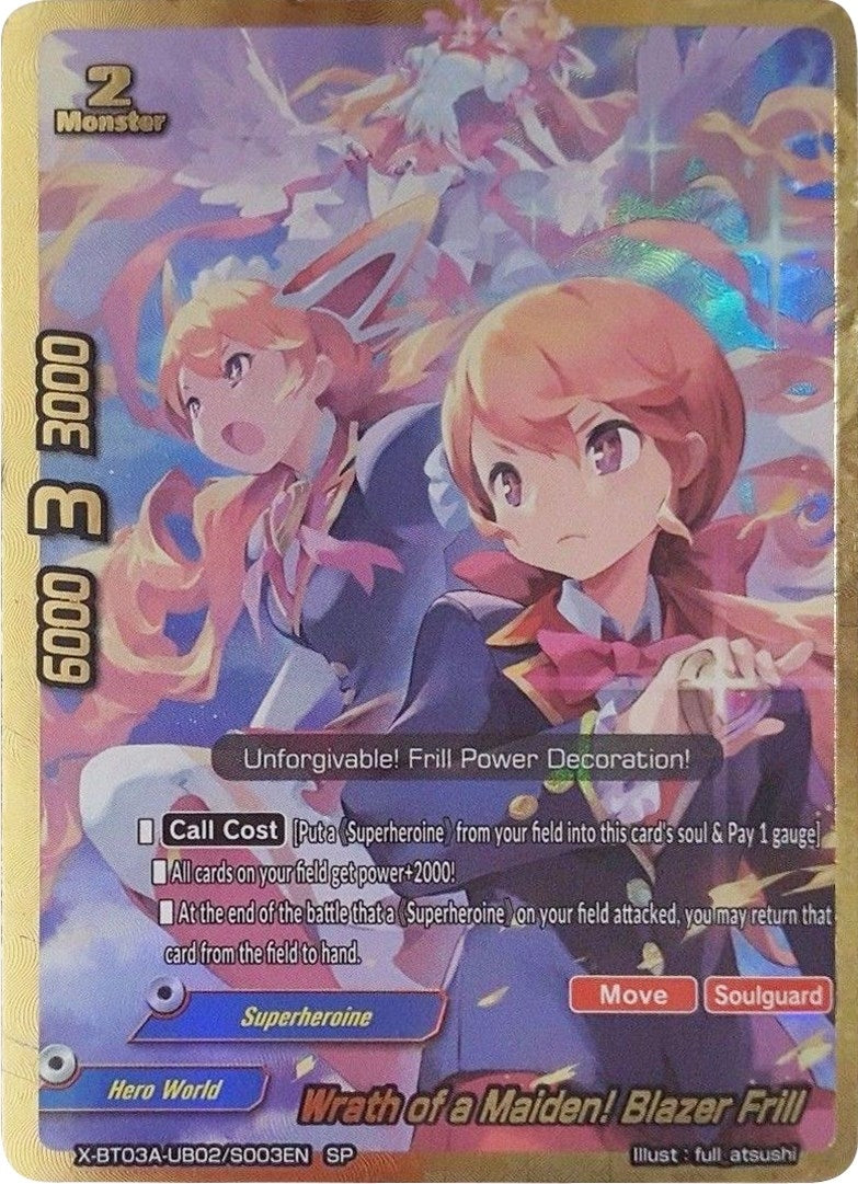 Wrath of a Maiden! Blazer Frill (SP) (302003) [X-BT03A] - Future Card BuddyFight Single