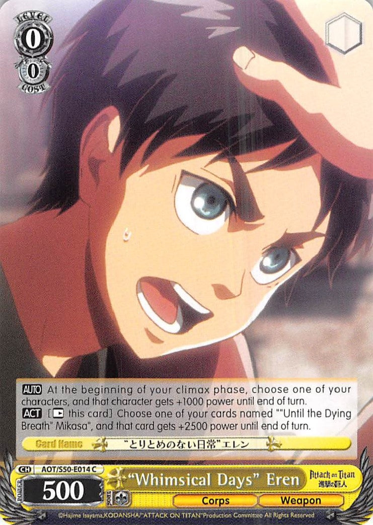 ’Whimsical Days’ Eren (50014) [AOT/S50] - Weiss Schwarz Single