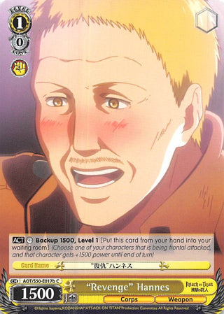 ’Revenge’ Hannes (B) (50017) [AOT/S50] - Weiss Schwarz Single