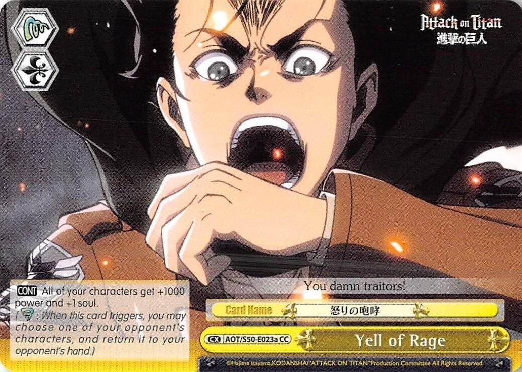 Yell of Rage (A) (50023) [AOT/S50] - Weiss Schwarz Single