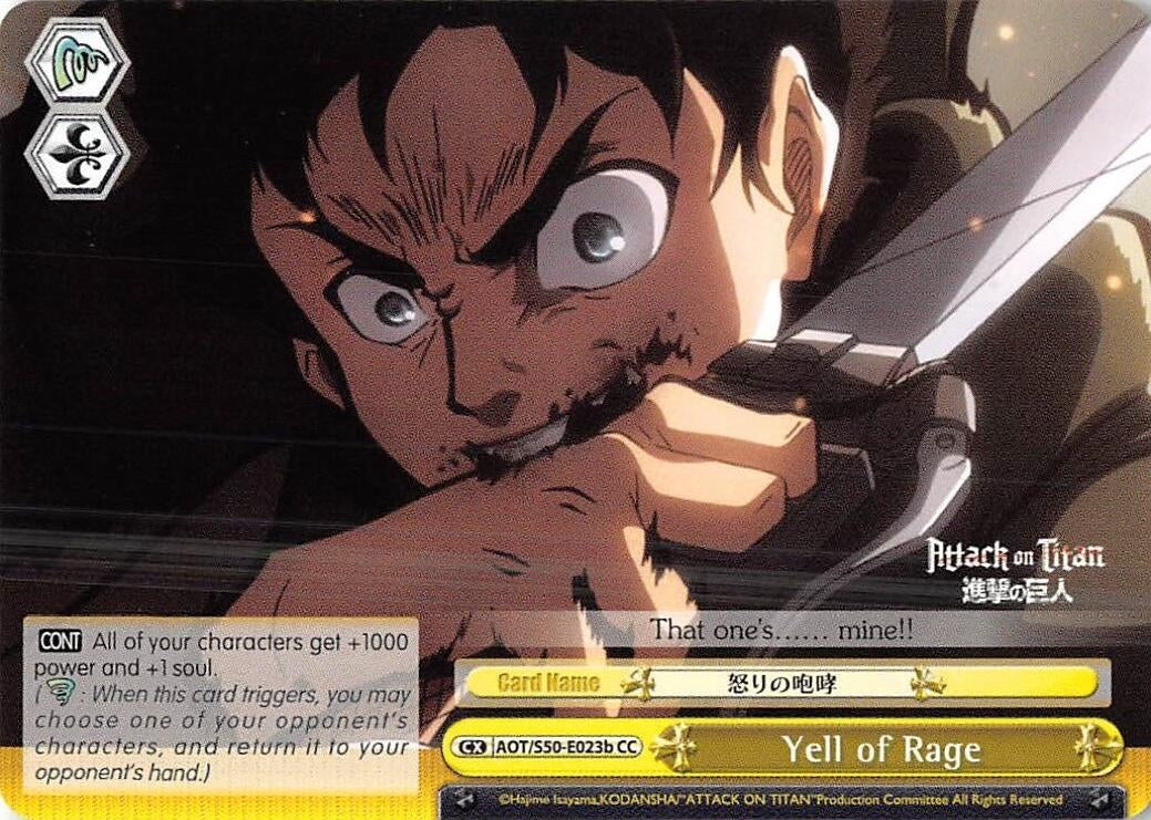 Yell of Rage (B) (50023) [AOT/S50] - Weiss Schwarz Single