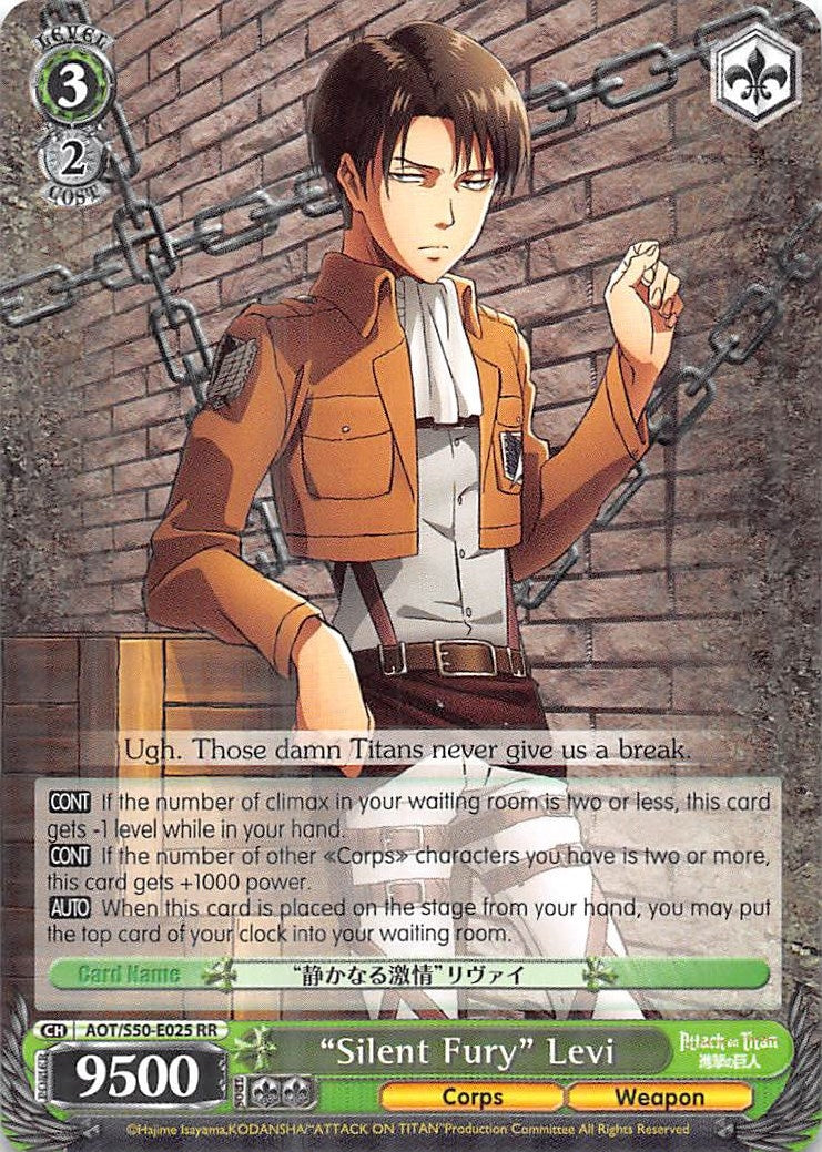 ’Silent Fury’ Levi (50025) [AOT/S50] - Weiss Schwarz Single