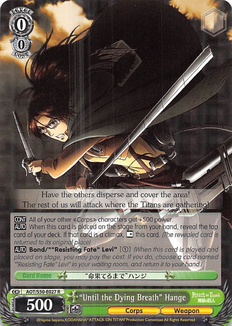 ’Until the Dying Breath’ Hange (50027) [AOT/S50] - Weiss Schwarz Single
