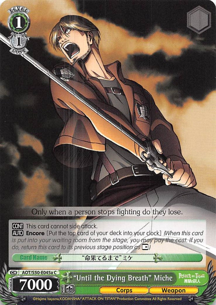 ’Until the Dying Breath’ Miche (A) (50045) [AOT/S50] - Weiss Schwarz Single