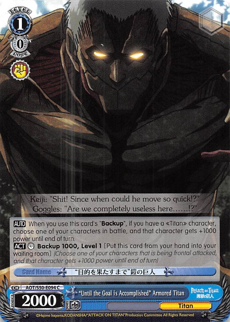 ’Until the Goal is Accomplished’ Armored Titan (50094) [AOT/S50] - Weiss Schwarz Single