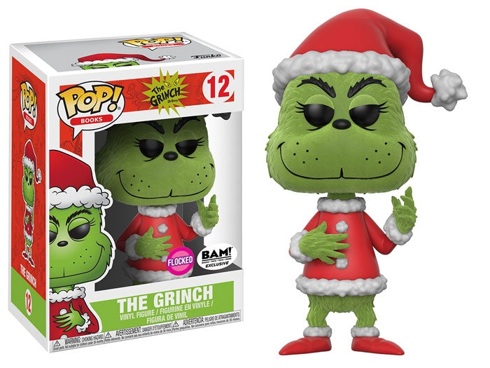 The Grinch: The Grinch (Flocked) (Books-A-Million Exclusive) (12) [POP!] - Funko Sealed