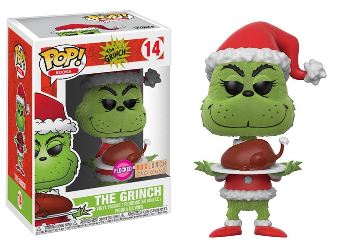 The Grinch: The Grinch (with Roast Beast) (Flocked) (BoxLunch Exclusive) (14) [POP!] - Funko Sealed
