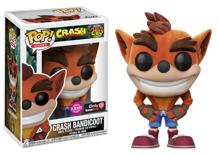 Crash Bandicoot: Crash Bandicoot (Flocked) (GameStop Exclusive) (273) [POP!] - Funko Sealed
