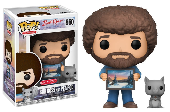 The Joy of Painting: Bob Ross and Pea Pod (Target Exclusive) (560) [POP!] - Funko Sealed